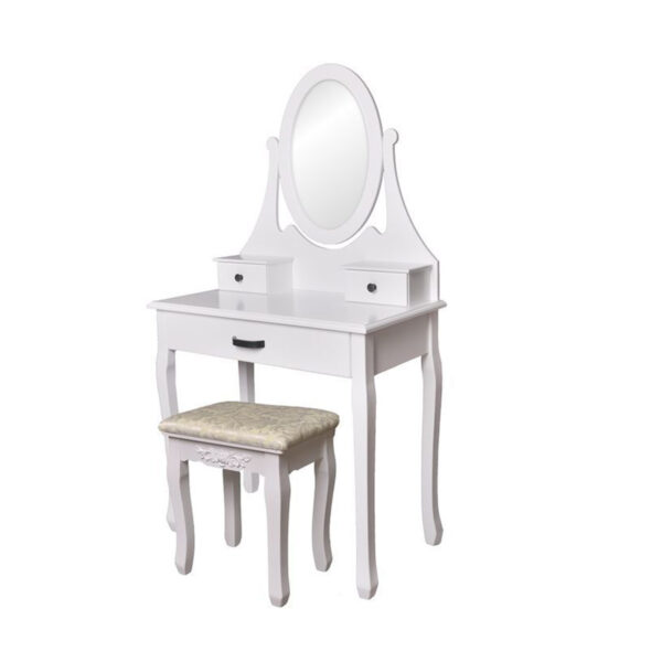 Toaletna mizica z ogledalom + stol | Riley
