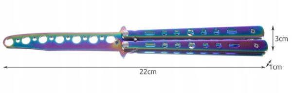 Nož za trening - metulj s priostrenim rezilom | kameleon