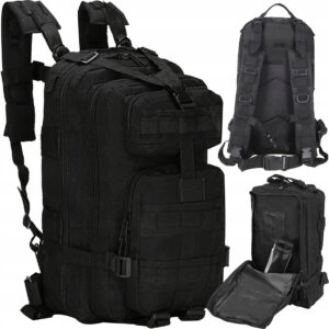 Turistický vojenský ruksak / batoh 38l | čierny - - pozostáva z 5 komôr. Má nosný systém, ktorý tvoria profilované ramenné popruhy.