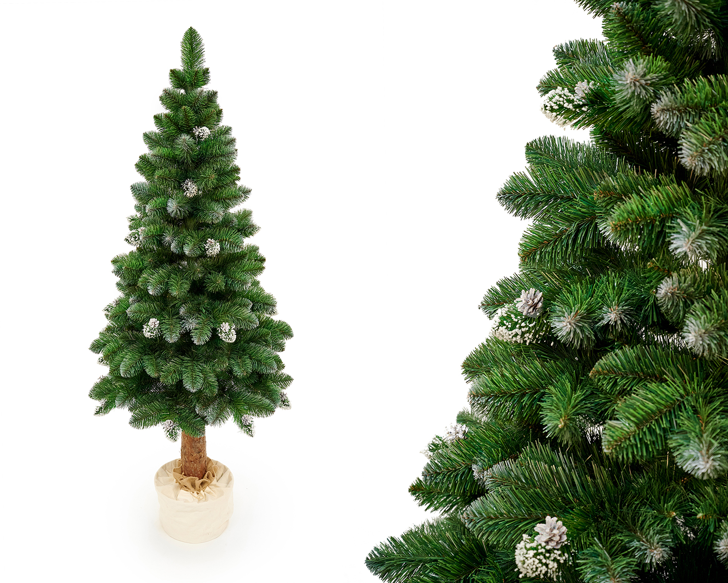 Umetno božično drevo z borovimi storži PREMIUM | 2m