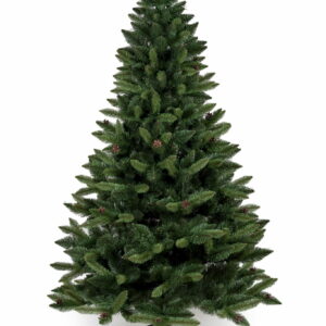Umelý vianočný stromček so šiškami PREMIUM | 2.2m - vonkajšie vetvičky sú navyše zdobené prírodnými šiškami. Stromček sa vyznačuje hustou korunou.