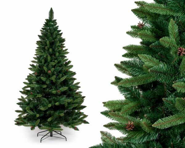 Umetno božično drevo z borovimi storži PREMIUM | 1,6 m