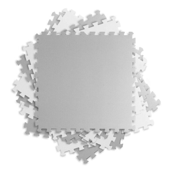 Velika penasta podloga za sestavljanke 180x180cm | sivo-bela