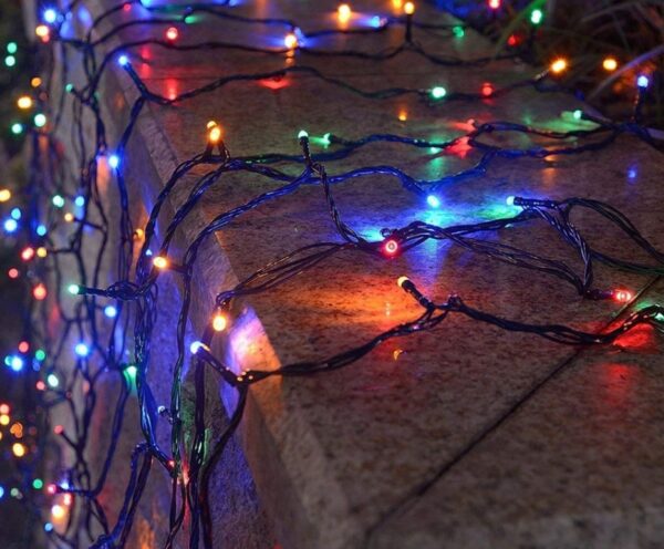 Božične lučke 100 LED 13m IP44 večbarvne | 8 načinov