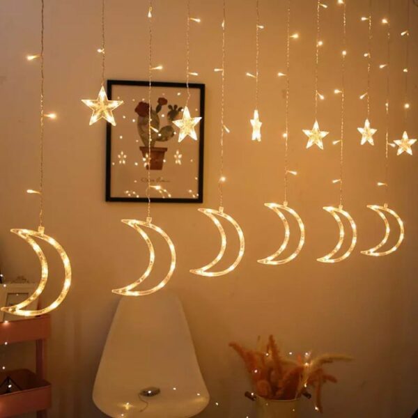 Božične lučke 96 LED - lune in zvezde | topla bela
