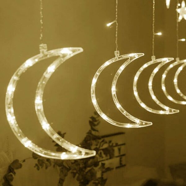 Božične lučke 96 LED - lune in zvezde | topla bela