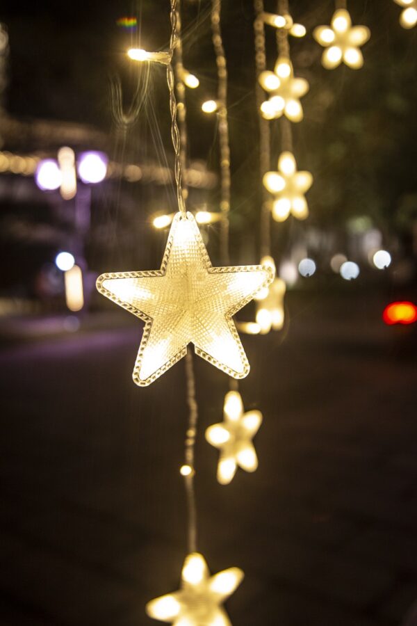 Božične lučke - zvezde 136 LED | topla bela