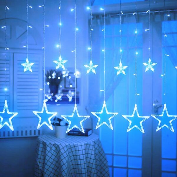Božične lučke - svetlobna zavesa 4m 138 LED | zvezde