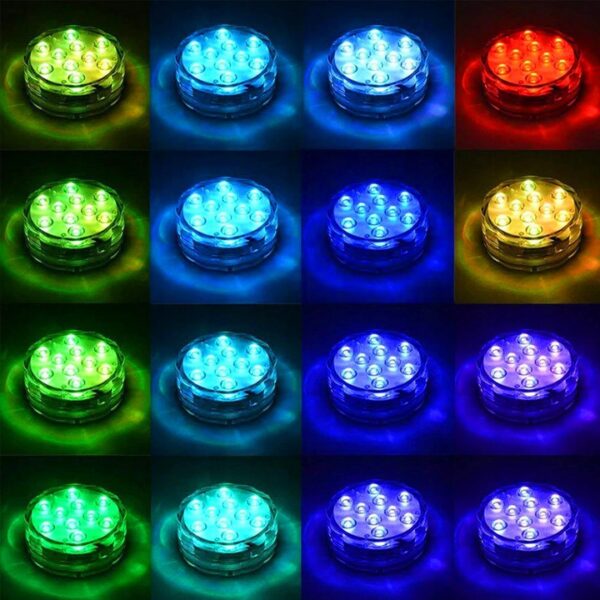 Vodoodporne LED luči z daljinskim upravljalnikom 2 kosa | večbarvno