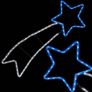 Zunanje božične lučke - kometa | modro-bela