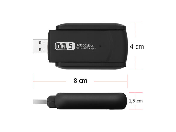 Adapter USB Wifi - do 866 Mb/s | Črna