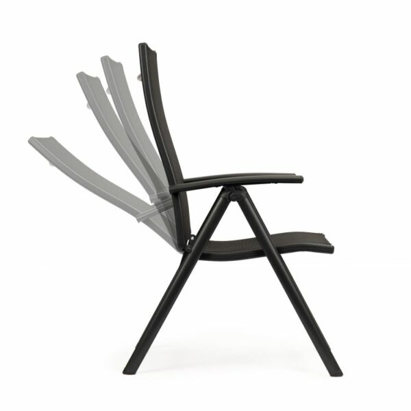 Vrtni stoli 2 kosa - nastavljivi | črna