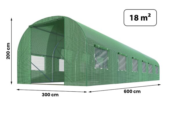 Vrtni potilunel 6x3x2m 18m2 | zelena