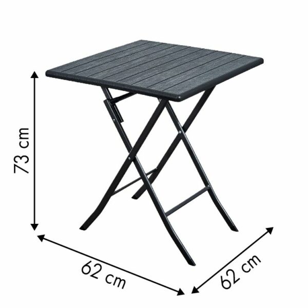 Vrtna zložljiva miza - črna | 62 cm