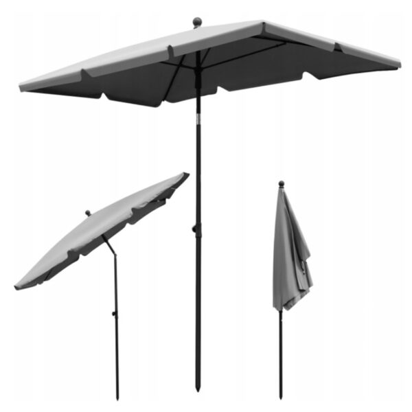 Vrtni senčnik - pravokotni dežnik 130x200cm | siva