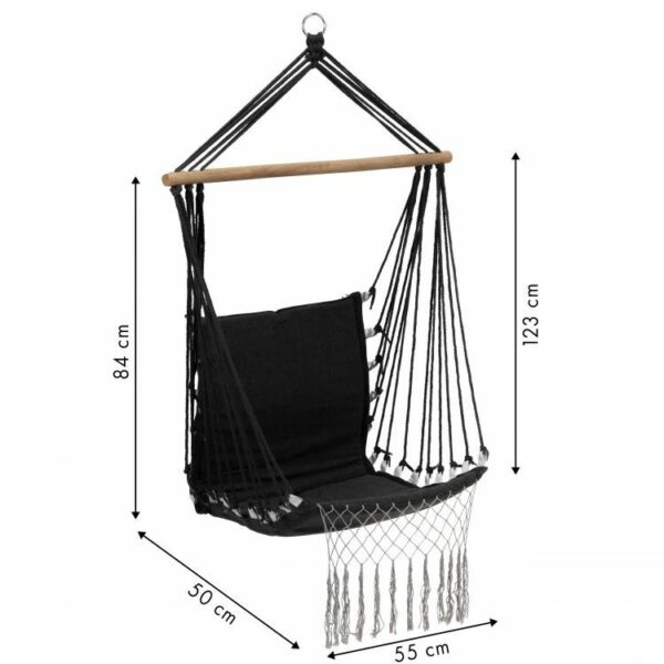 Suspenzija Brazilski fotelj s čopki | črna