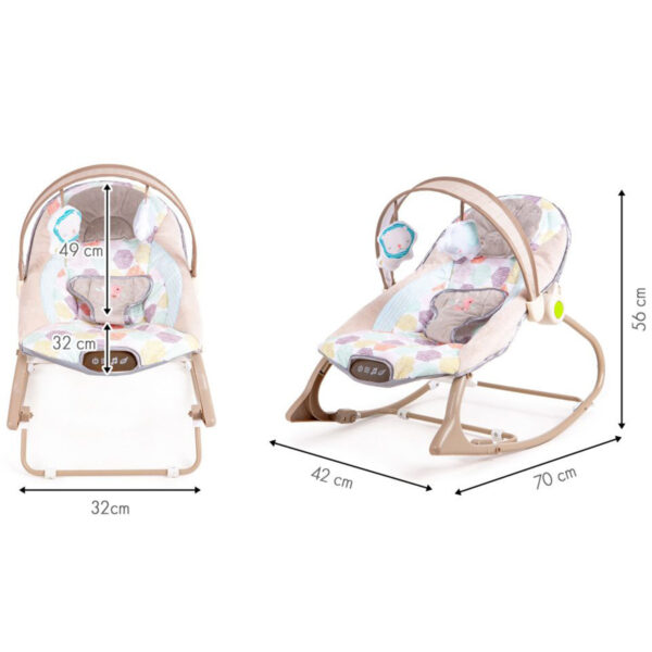 Ležalnik za dojenčke z vibracijami in glasbo | 3v1