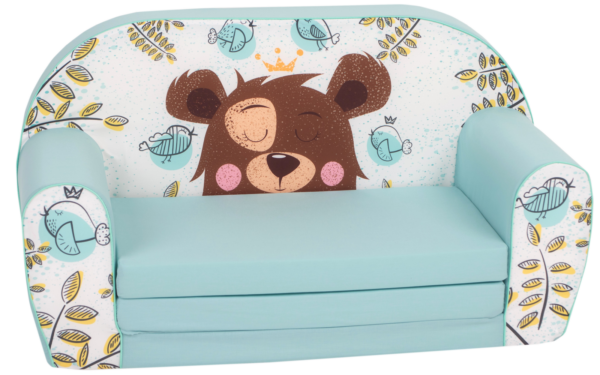 Otroški kavč Medved | modro-bela