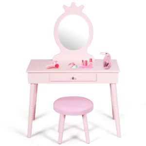 Detský toaletný stolík so zrkadlom + taburetka