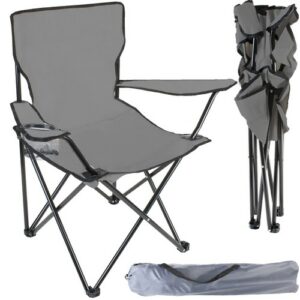 Ribiški / kamping stol, siv | do 120 kg