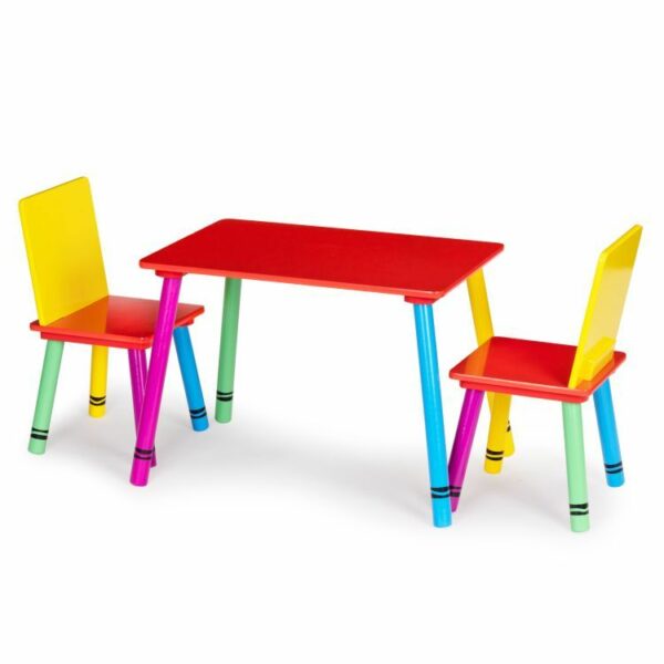 Garnitura otroškega pohištva, miza + 2 stola, barvna | Eco Toys
