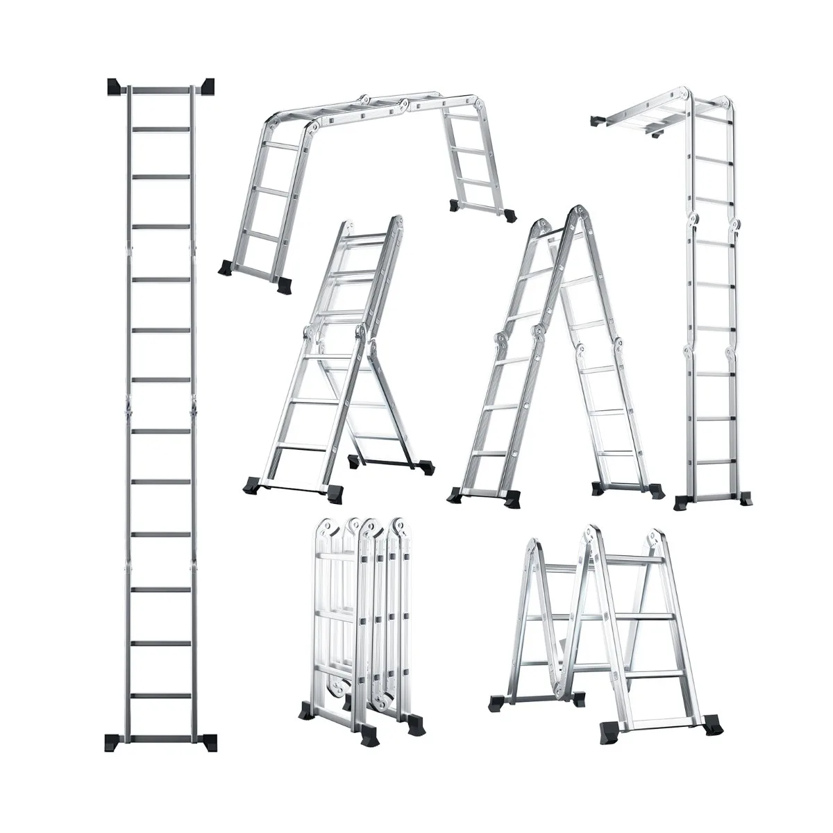 Skladacie rebríkové lešenie 7v1 | 150 kg má 7 rôznych konfigurácií