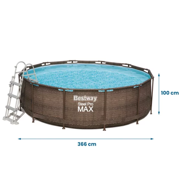 Pool Power Steel Rattan, 366 x 100 cm, 18in1 | Bestway