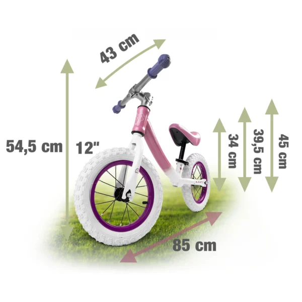 Otroško kolo za ravnotežje, Ricokids | bela in roza