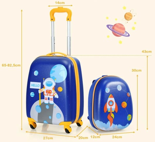 Otroški prtljažni komplet, 2 kosa, kovček + nahrbtnik | prostor