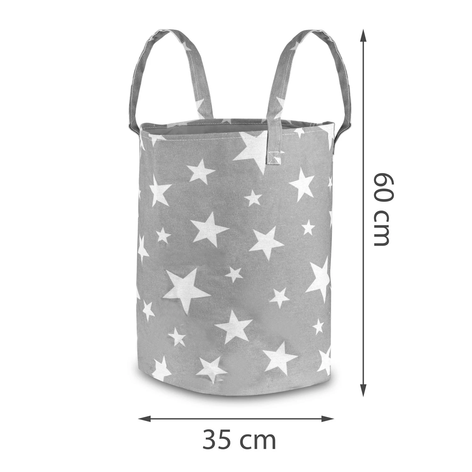 Otroška košara za shranjevanje, siva, zvezde, 35 x 60 cm | Nukido
