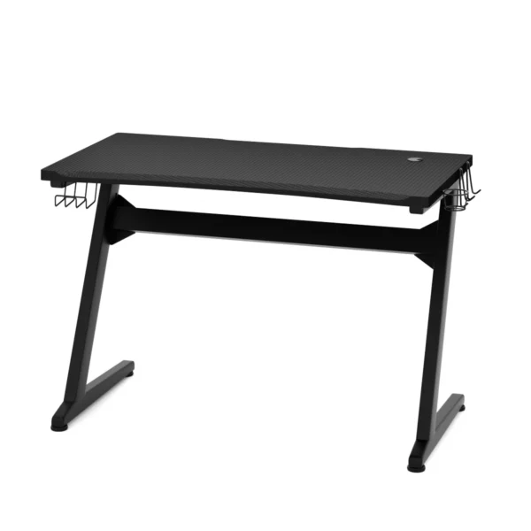 Igralna miza v obliki črke Z, črna | 120 x 60 x 76 cm