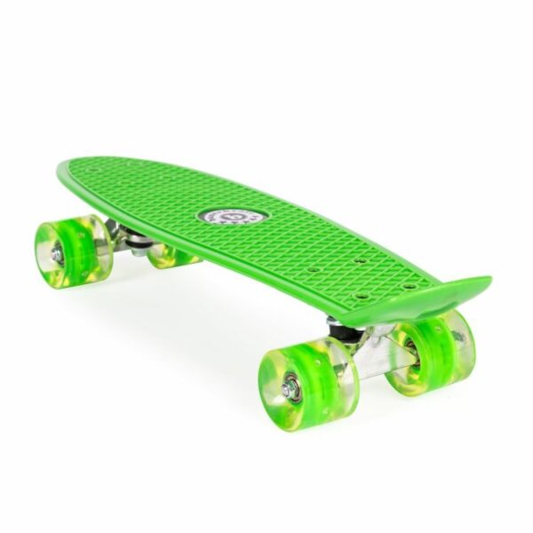 Penny board s svetlečimi kolesi LED | zelena