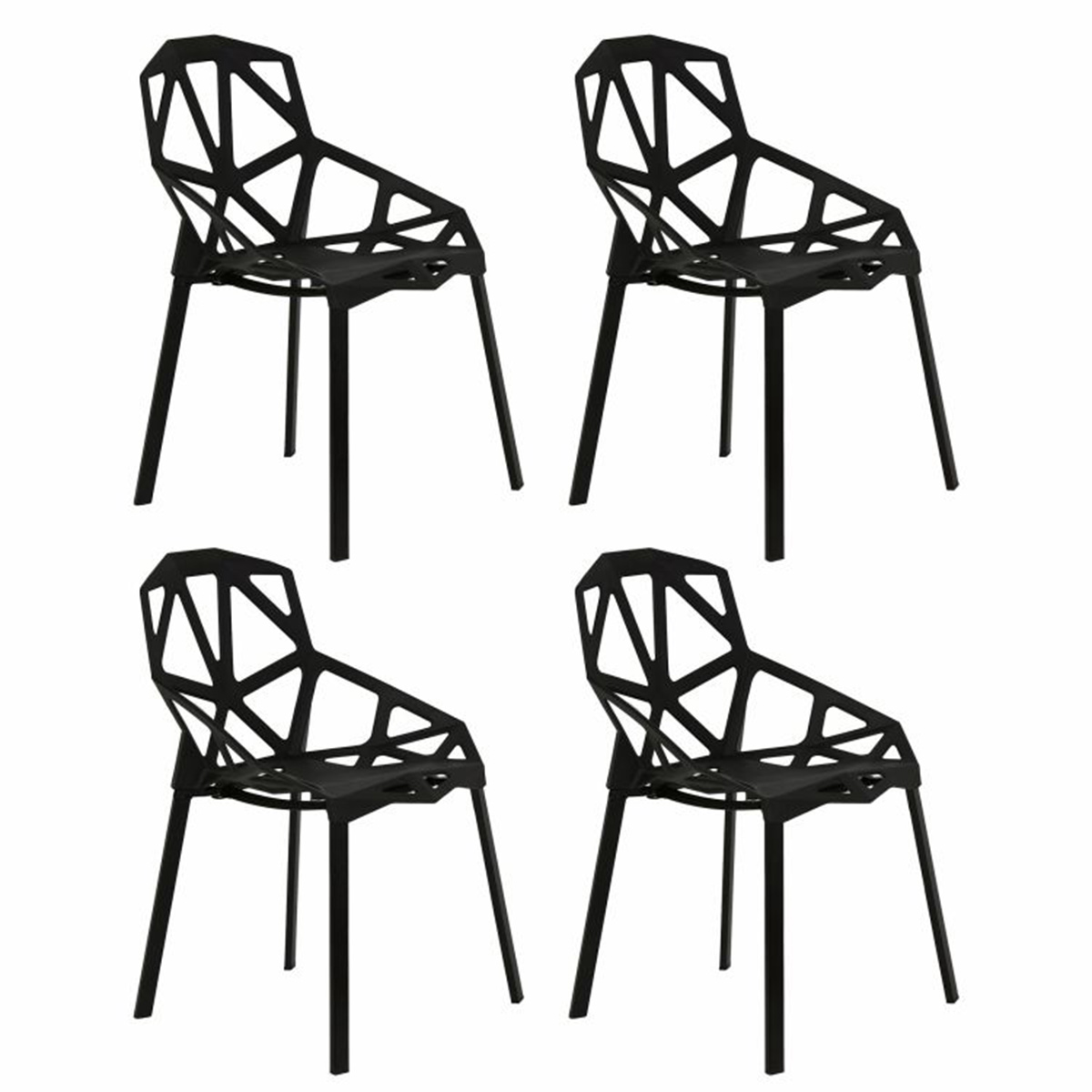 Komplet sodobnih stolov - 4 kosi | črna Zaradi svoje edinstvene zasnove in univerzalne uporabe se bo zagotovo podal v vsako notranjost.