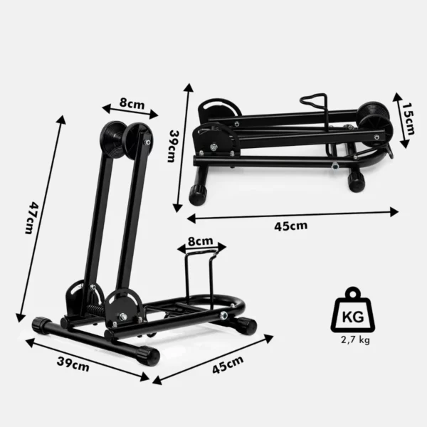Univerzalno stojalo za kolo, črno | zložljivo