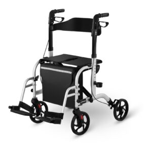 Hodulja in voziček 2 v 1 - srebrna - 136 kg | UNI_ROLL_03 2in1