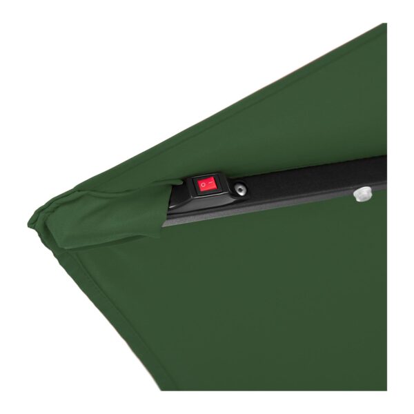 Dežnik za teraso z LED osvetlitvijo - stranski (zelen) - 300 cm | UNI_UMBRELLA_R300GRL