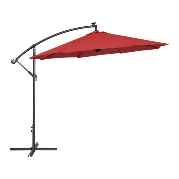 Dežnik za teraso z LED osvetlitvijo - stranski (rdeč) - 300 cm | UNI_UMBRELLA_R300REL