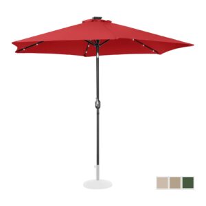 Dežnik za teraso z osvetlitvijo LED (rdeč) - 300 cm | UNI_UMBRELLA_TR300REL