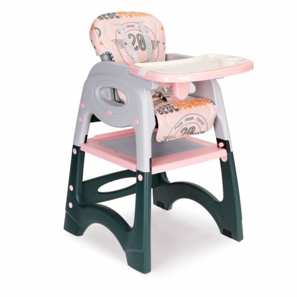 Otroški jedilni stol, 2v1 | roza