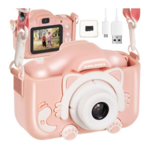 Otroški digitalni fotoaparat, 32 GB, kitty | roza omogoča uporabo filtrov in različnih različic negativa na fotografijah. Ima možnost serijskega fotografiranja.