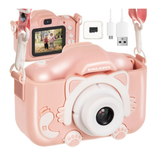 Otroški digitalni fotoaparat, 32 GB, kitty | roza