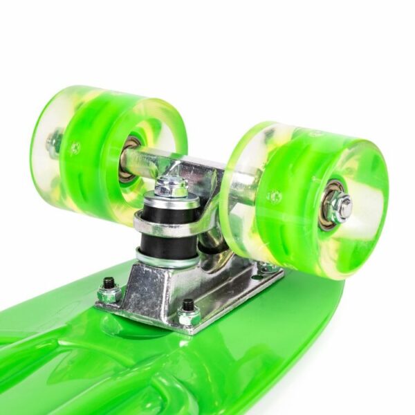 Penny board s svetlečimi kolesi LED | zelena