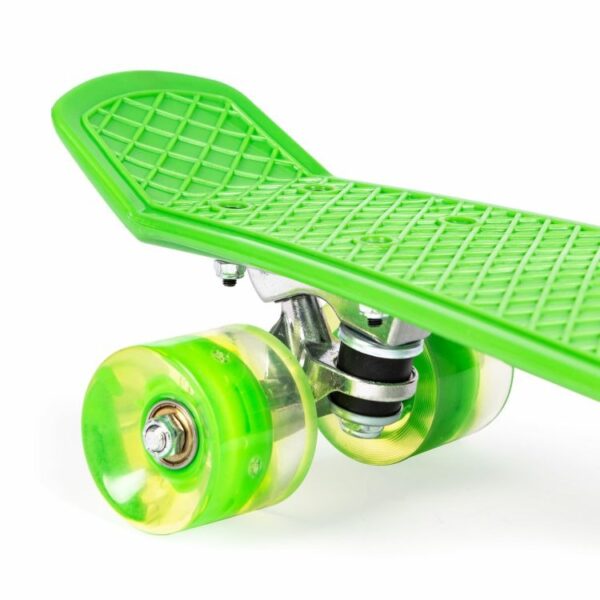 Penny board s svetlečimi kolesi LED | zelena