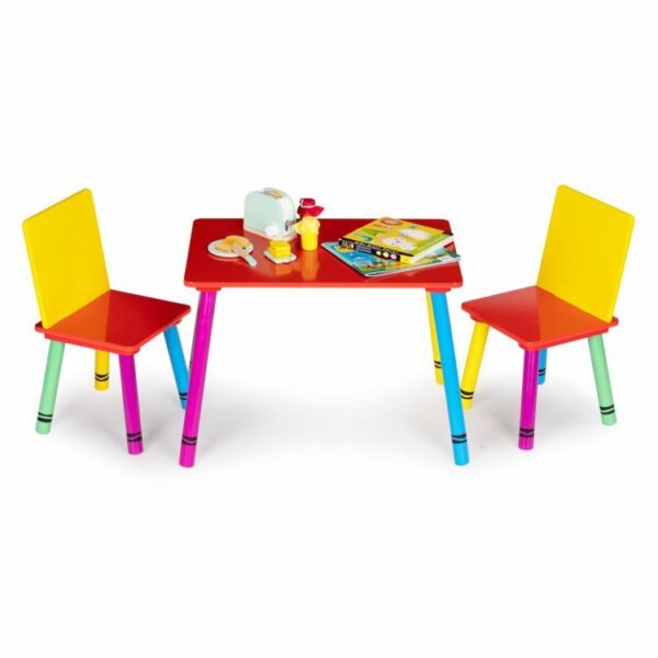 Garnitura otroškega pohištva, miza + 2 stola, barvna | Eco Toys