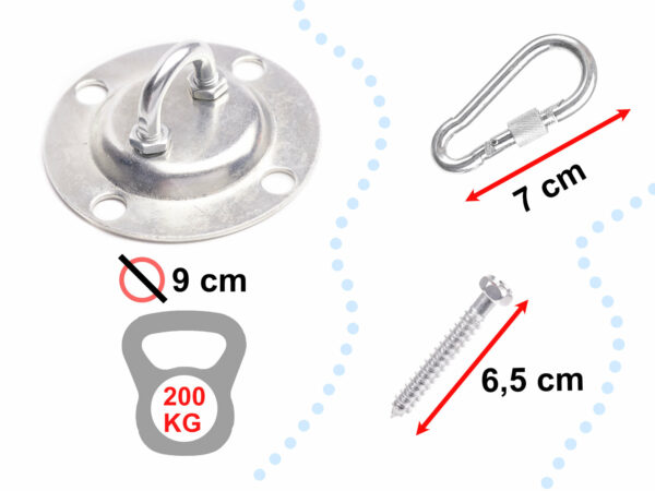 Veriga za stropno gugalnico, + komplet, 200 kg, 150 cm | pocinkano jeklo