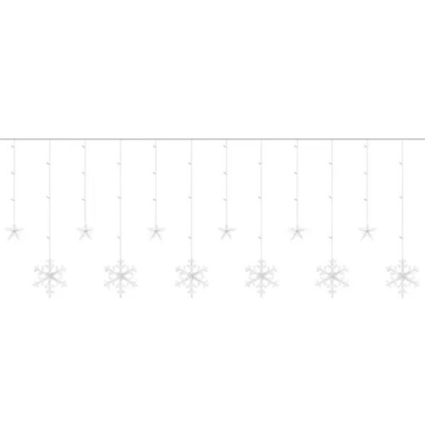 Svetlobna zavesa - zvezde, 138 LED diod | hladno bela