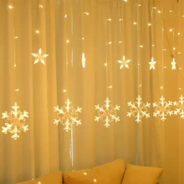 Svetlobna zavesa - zvezde, 138 LED diod | topla bela