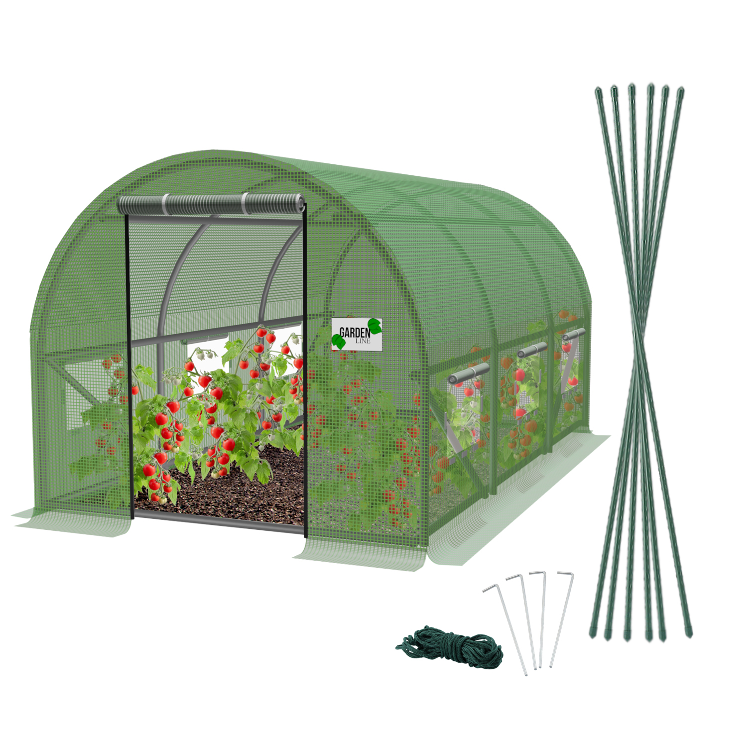 Vrtni potilunel 2x3m, zelen | 6m2