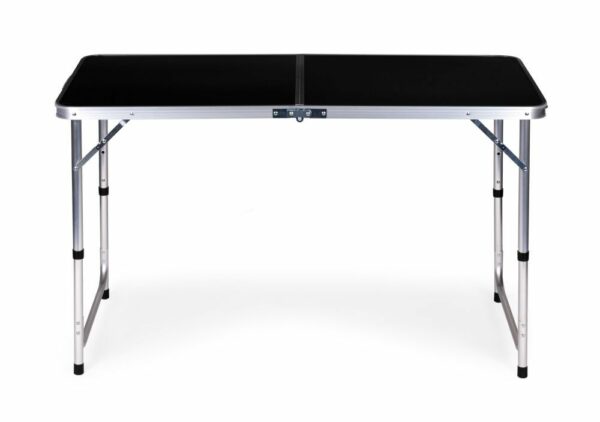Pohodniška miza, zložljiva, + 4 stoli, črna | 119,5 x 60 cm