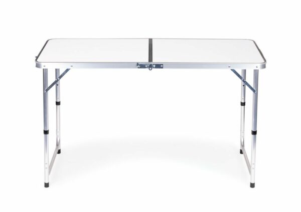Pohodniška miza, zložljiva, + 4 stoli, bela | 119,5 x 60 cm